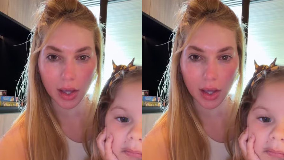 É grave? Virginia Machuca o olho brincando com a filha