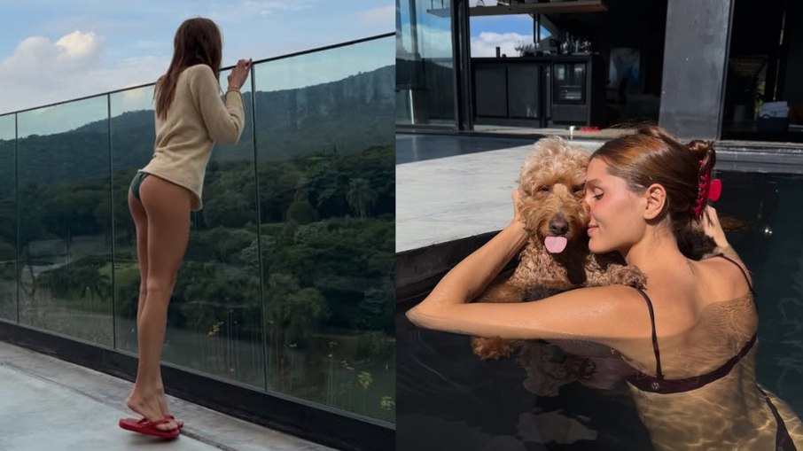 Sasha Meneghel empina o bumbum ao mostrar fotos da intimidade com João Figueiredo