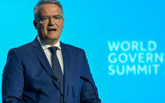 Mathias Cormann, secretário-geral da Organização para Cooperação e Desenvolvimento Econômico (OCDE), na Cúpula Mundial de Governança em Dubai, em 12 de fevereiro de 2024