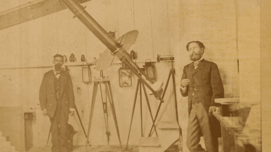 Registro histórico do Observatório Pedro II durante o trânsito de Vênus, em 1882.