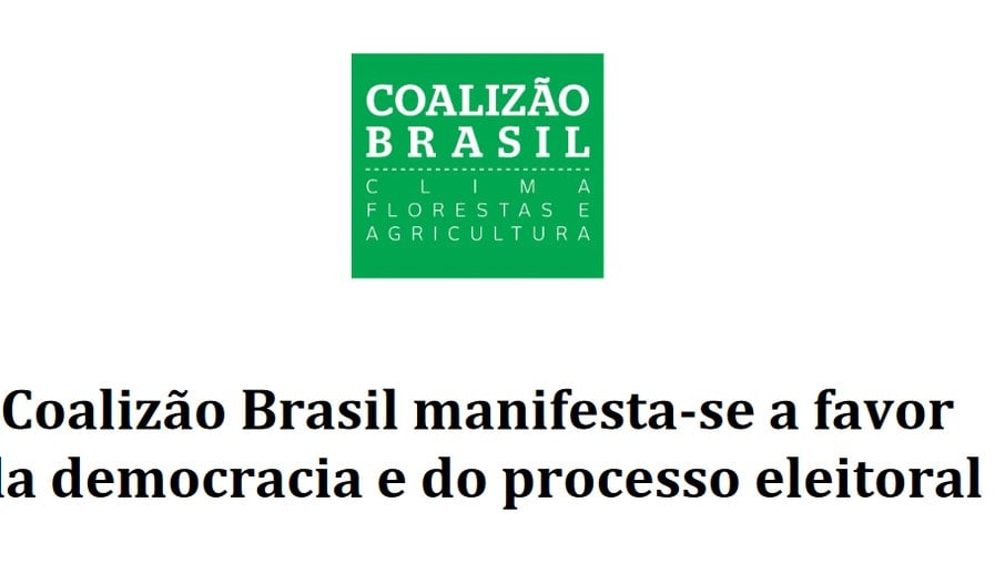 Coalizão Brasil se manifestou a favor da democracia