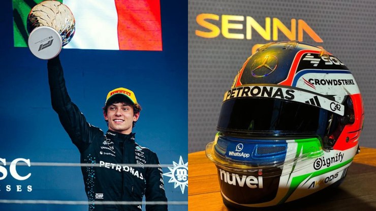 Antonelli doa capacete de pódio em SP ao acervo da família Senna