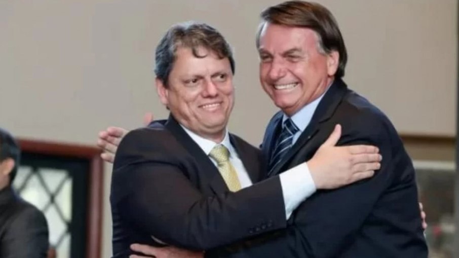 Tarcísio de Freitas com o ex-presidente Jair Bolsonaro 