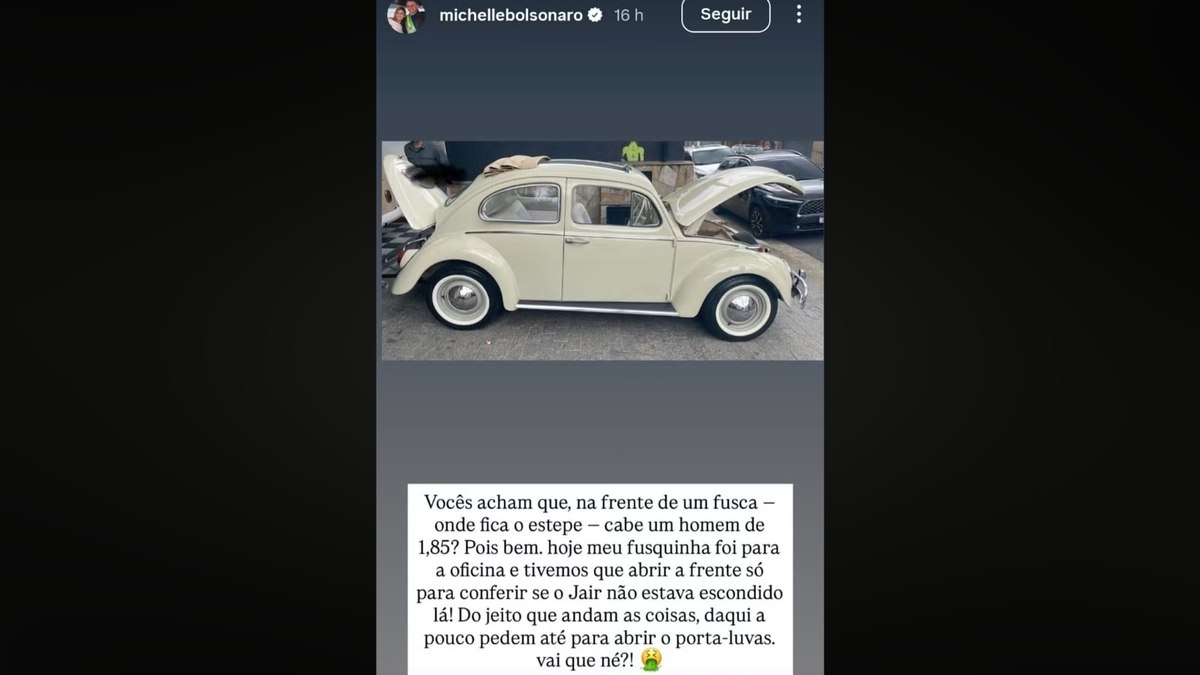 Bolsonaro foi procurado em Fusca de Michelle; conheça o modelo