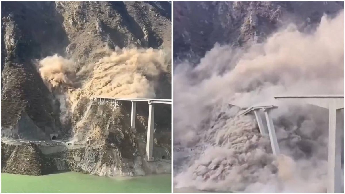 Ponte recém-inaugurada desabou nesta terça-feira (11) na China