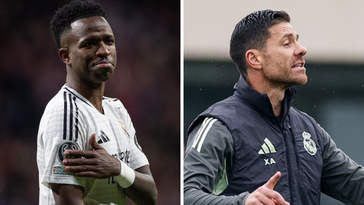 Vini Jr. e Xabi Alonso estão no centro de polêmica no Real Madrid Vini Jr. e Xabi Alonso estão no centro de polêmica no Real Madrid
