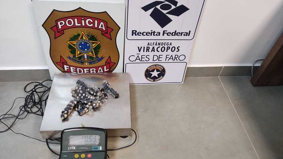 Drogas apreendidas pela Polícia Federal, no Aeroporto Internacional de Viracopos