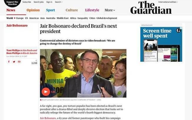 Imprensa internacional sobre Bolsonaro: 