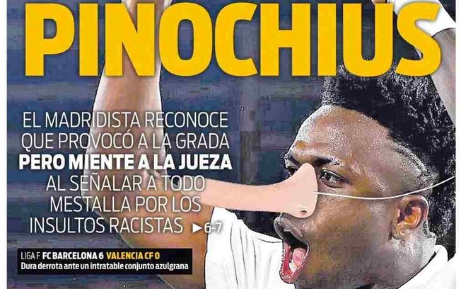 Super Deporte provoca Vini Jr. em sua capa Super Deporte provoca Vini Jr. em sua capa