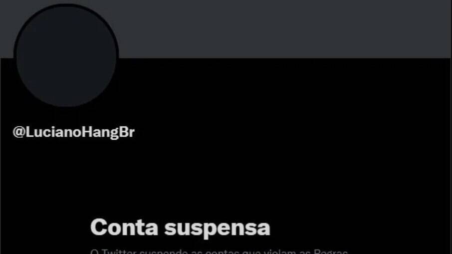 A conta de Luciano Hang foi suspensa por violar as regras do Twitter