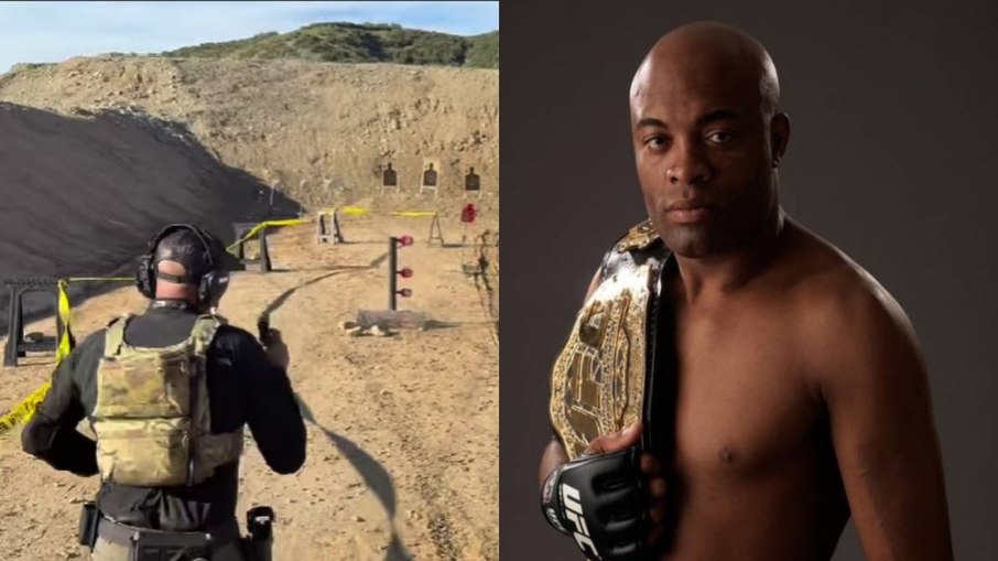 Anderson Silva compartilha nas redes sociais momentos do treinamento na academia da polícia.