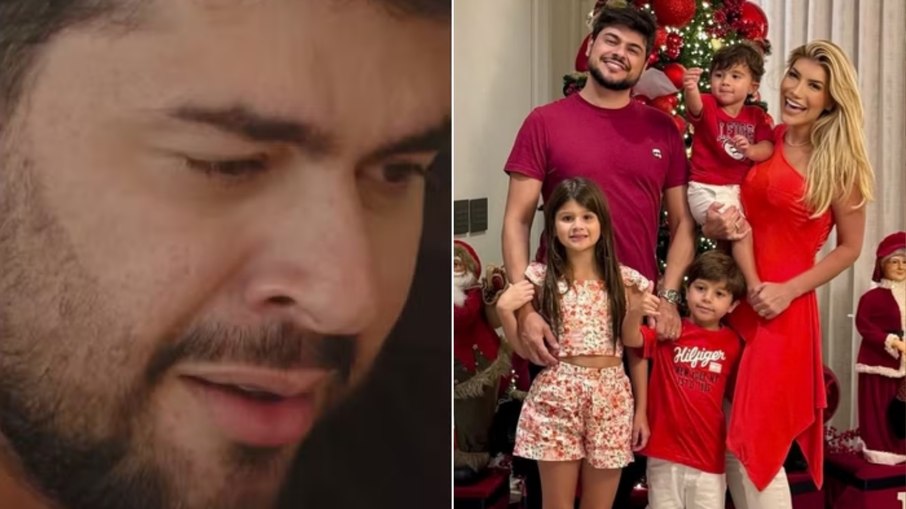 O cantor e a influenciadora, casados no civil desde 2016, têm três filhos. O cantor e a influenciadora, casados no civil desde 2016, têm três filhos.