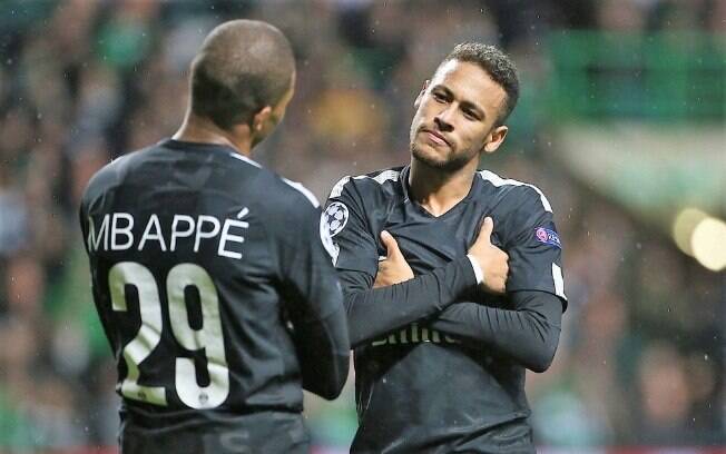 Neymar e Mbappé juntos no PSG