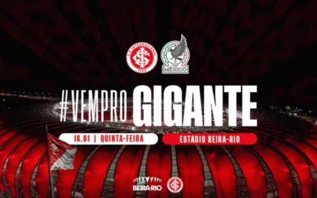 Internacional enfrentará a seleção do México Internacional enfrentará a seleção do México