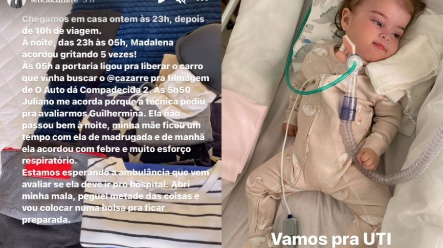 Letícia Cazarré conta que filha passou mal durante madrugada