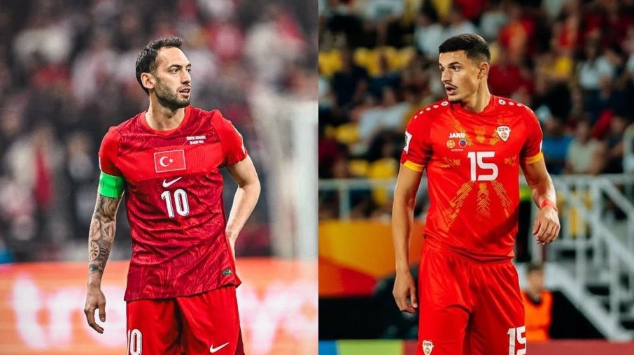 Çalhanoglu e Rastoder se enfrentam em Turquia x Macedônia do Norte