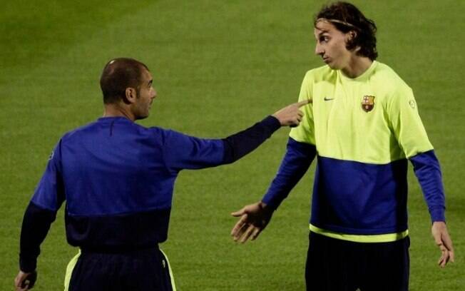 Ibrahimovic e Guardiola trabalharam juntos no Barcelona em 2009 e 2010