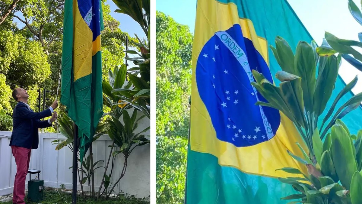 Bandeira brasileira foi hasteada na embaixada argentina em Caracas após acordo entre países