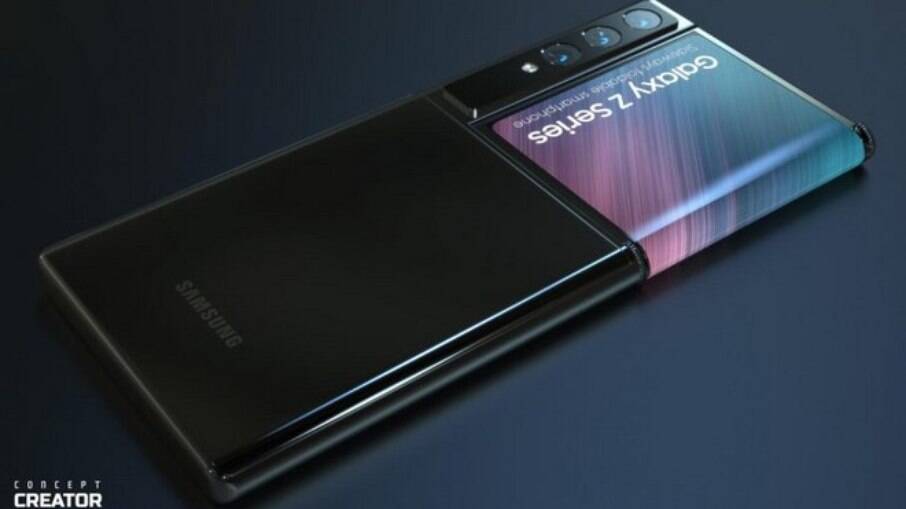Smartphone da Samsung dobrado