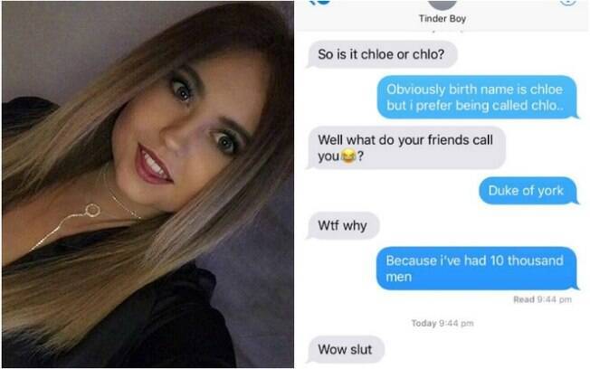 Chloe Lucas viralizou no Twitter ao postar um print de uma conversa que teve com um rapaz do Tinder  e não acabou bem