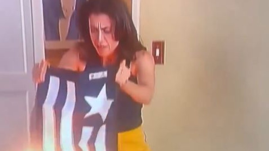Fernanda Torres queimou uma bandeira do Flamengo na série Fernanda Torres queimou uma bandeira do Flamengo na série