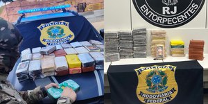 PRF e PF apreendem 53 kg de pasta base de cocaína na Dutra