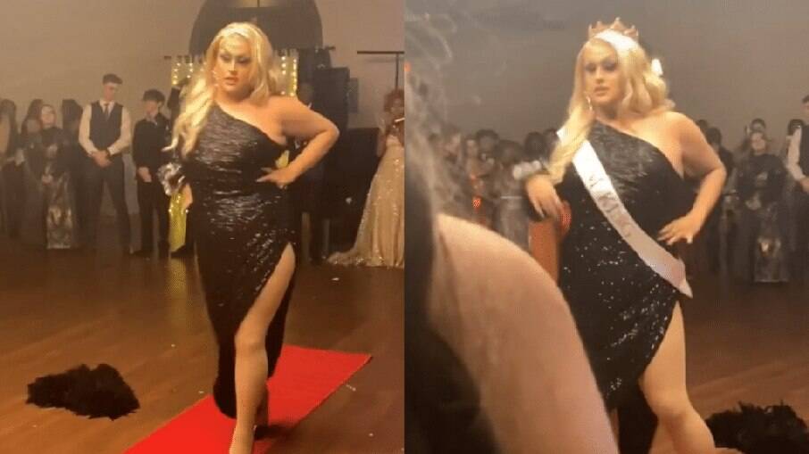 Jovem não-binário ganha o baile de formatura vestido de drag queen