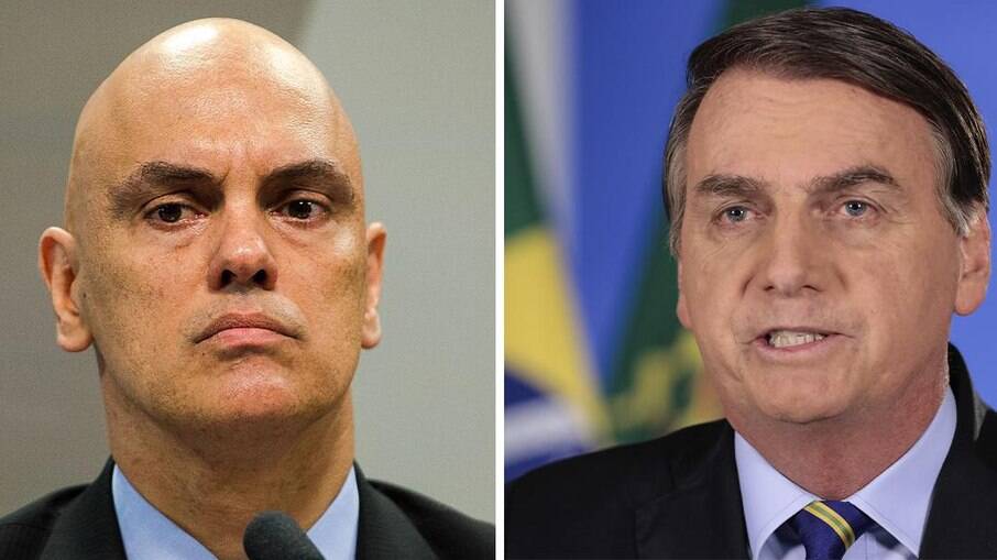  O ministro Alexandre Moraes e presidente Jair Bolsonaro