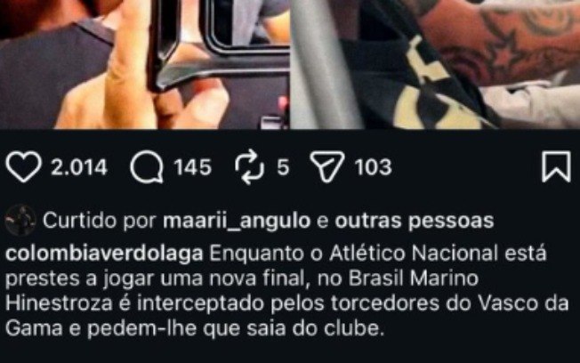 Marino curte post relacionado ao ex-clube e fica na 