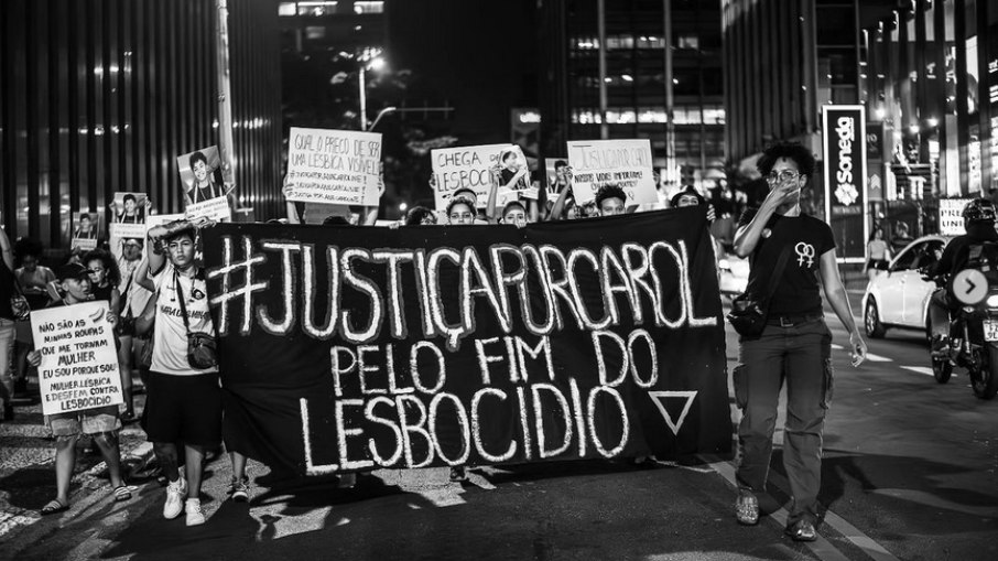 Ato pelo fim do lesbocídio em São Paulo, no dia 10/12/2023