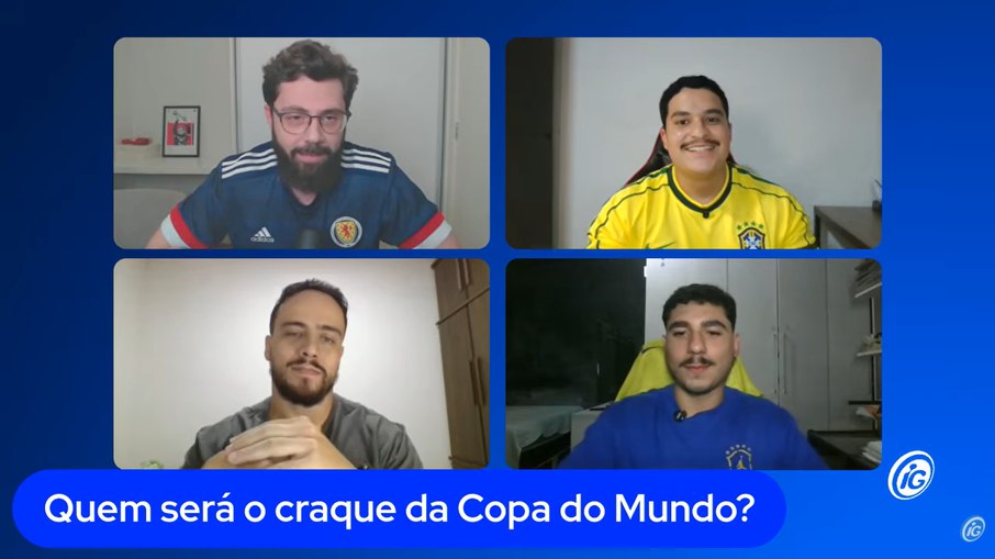 Redação do iG debatendo quem será o craque da Copa do Mundo em live
