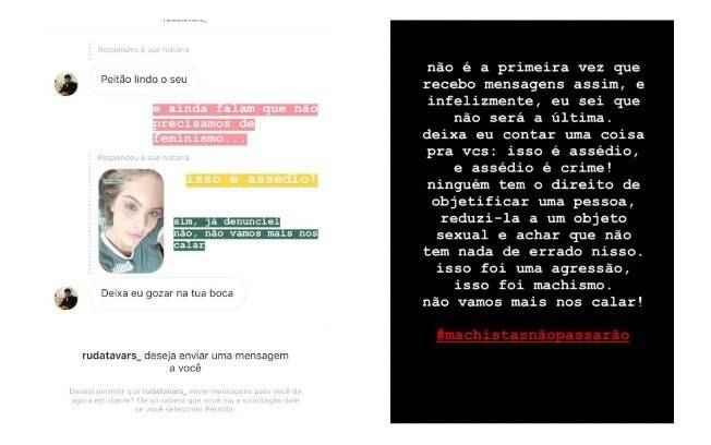 Valentina Bulc relata e denuncia assédio episódio de assédio no Instagram