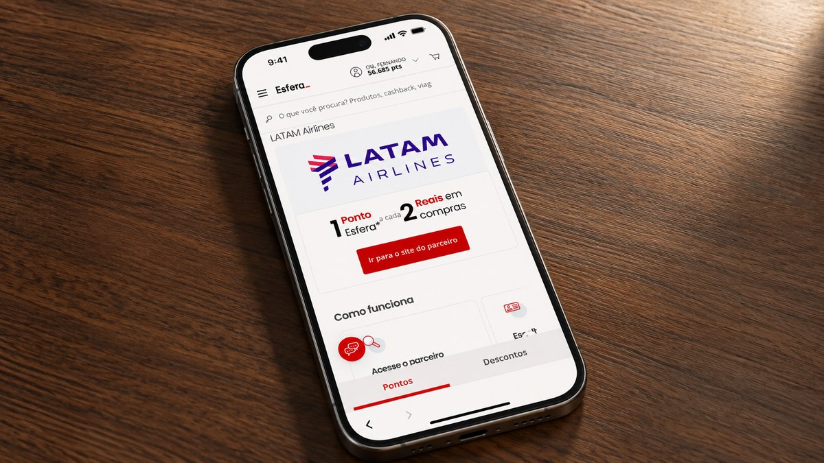 Parceria Esfera e Latam permite incrementar acúmulo de pontos ao comprar passagem Parceria Esfera e Latam permite incrementar acúmulo de pontos ao comprar passagem