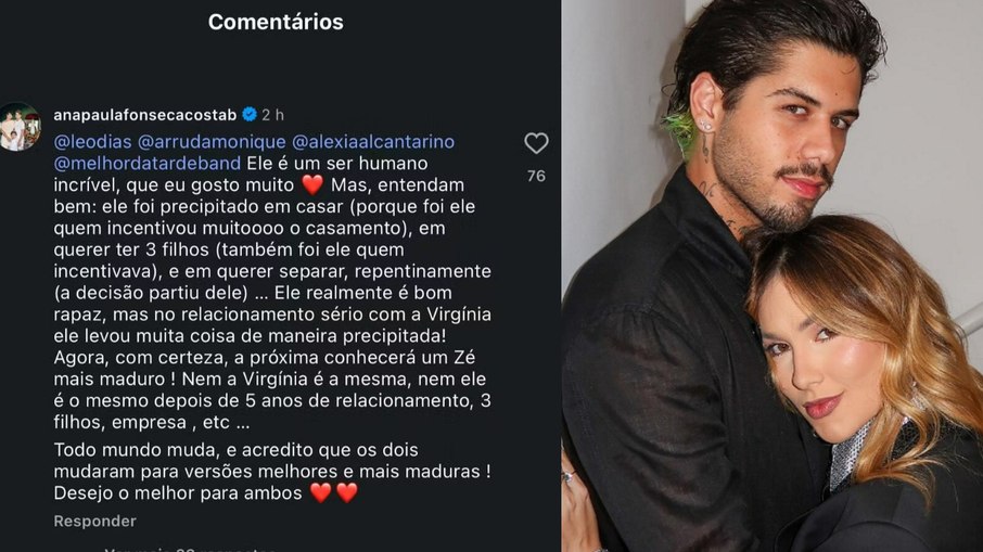 Prima de Virginia Fonseca, Ana Paula Fonseca Costa, fala sobre Zé Felipe