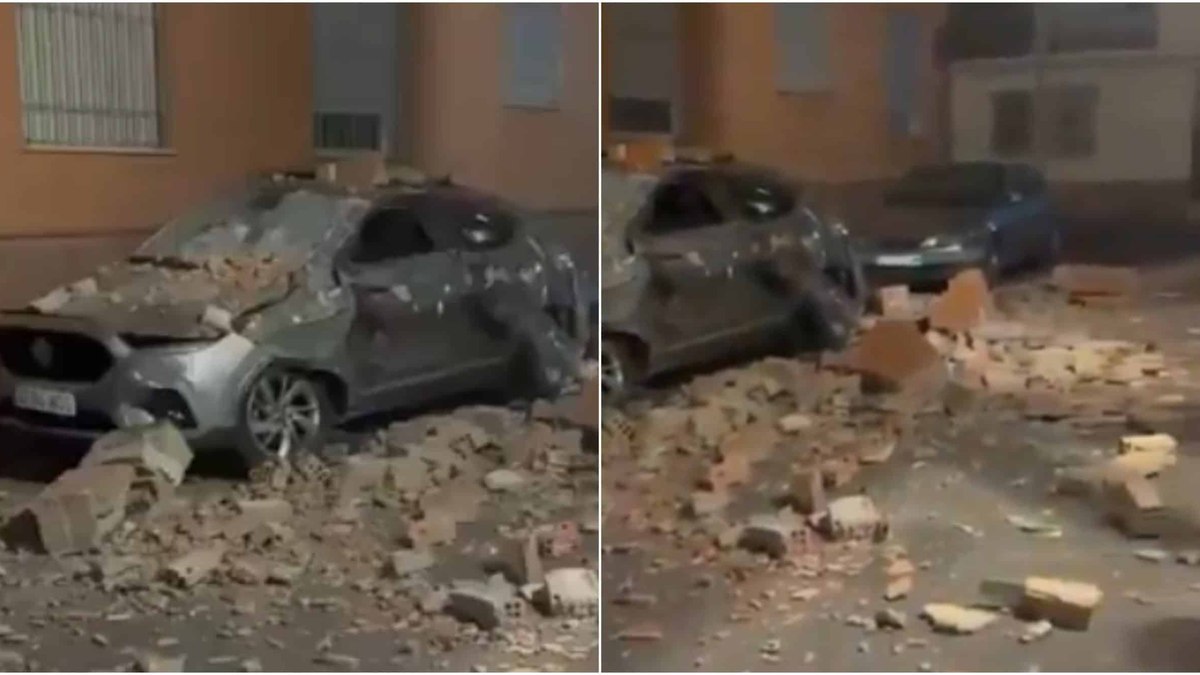 Danos registrados após terremoto em Granada, na Espanha Danos registrados após terremoto em Granada, na Espanha