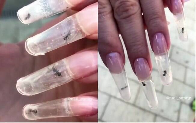 Para fazer a 'nail art', a manicure utilizou formigas vivas e o caso gerou um debate entre os internautas no Instagram