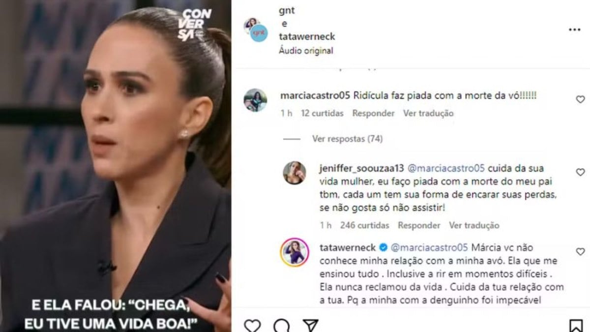 Tata Werneck sobre críticas após piada com a avó falecida