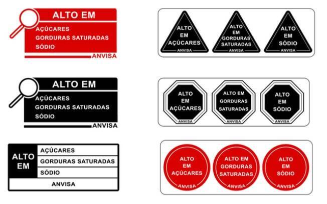 Modelo de aviso de teor de açúcar, sal e gordura para ser impresso em embalagens de alimentos Modelo de aviso de teor de açúcar, sal e gordura para ser impresso em embalagens de alimentos
