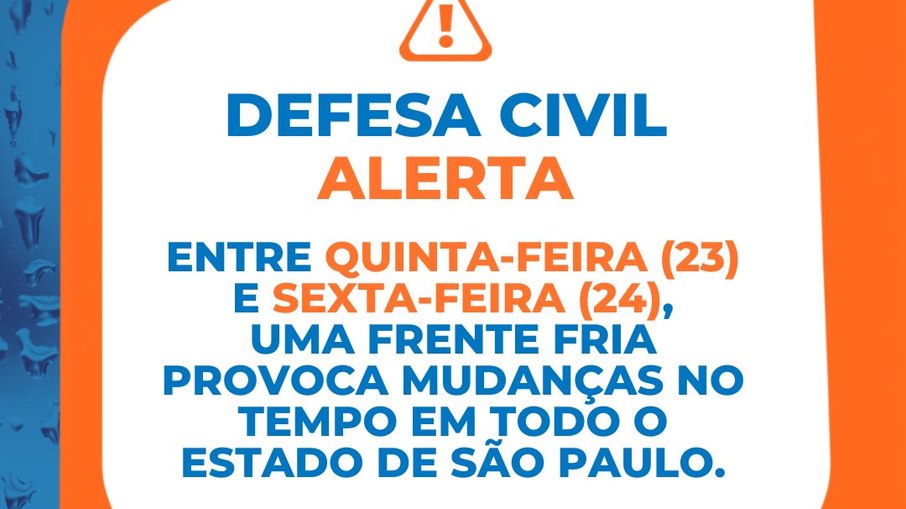 Defesa Civil SP alerta a população temporal na região