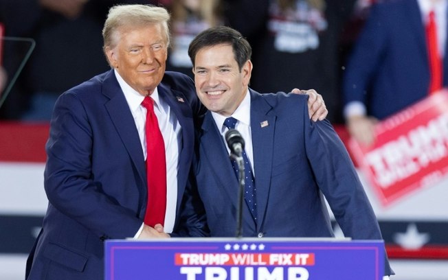 Donald Trump e Marco Rubio na Carolina do Norte em 4 de novembro de 2024