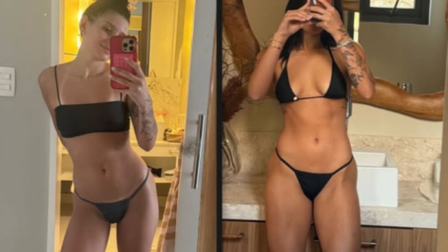 Antes e depois da cantora Ana Castela.
