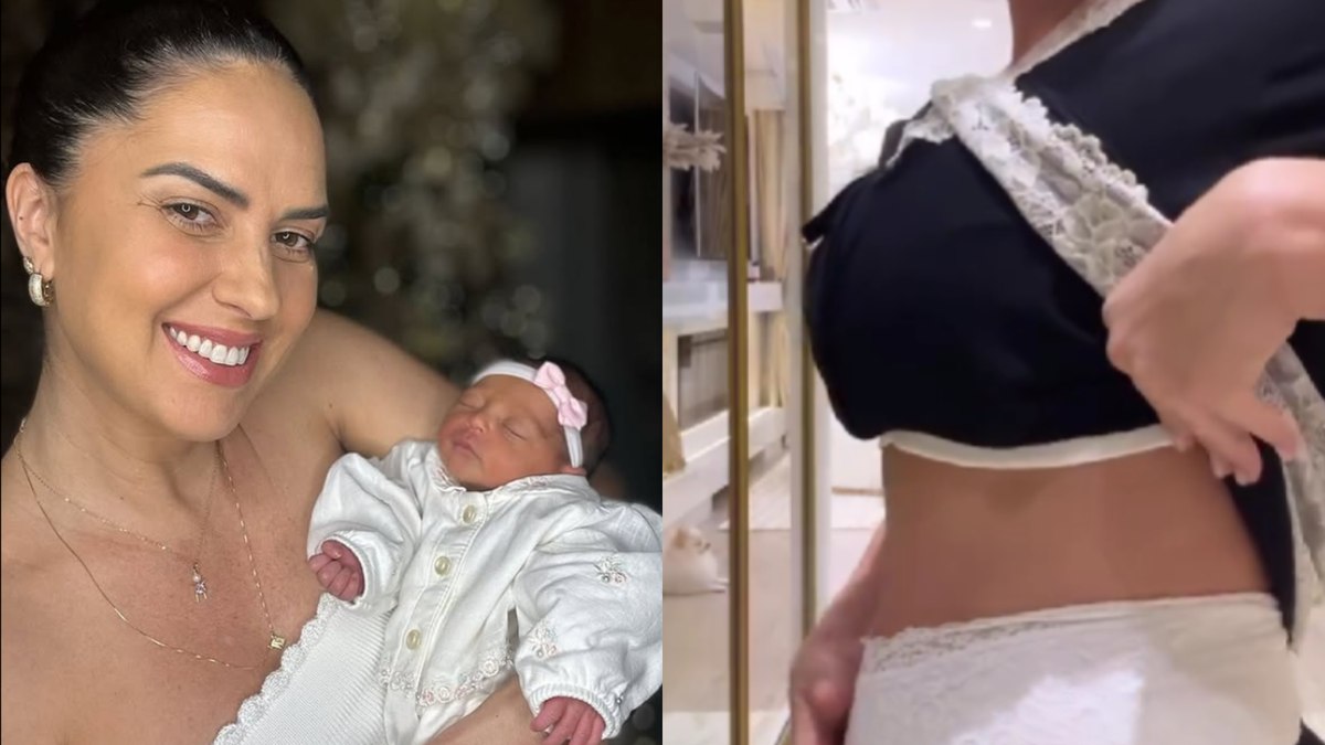 Graciele Lacerda mostra a barriga 16 dias após o parto: 'Consegui emagrecer 10 kg'