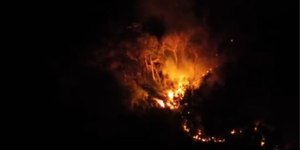 VÍDEO: incêndio há 48 horas em Caraguatatuba mobiliza helicóptero