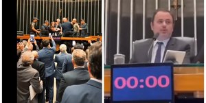 Vídeo: Glauber Braga ocupa mesa diretora e é retirado à força