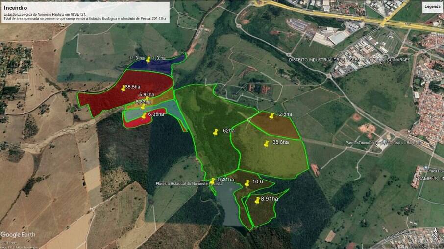Área queimada passa de 200 hectares Área queimada passa de 200 hectares