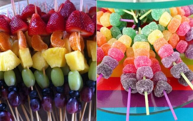 Frutas e goma dão um colorido especial à festa e fazem sucesso com as crianças
