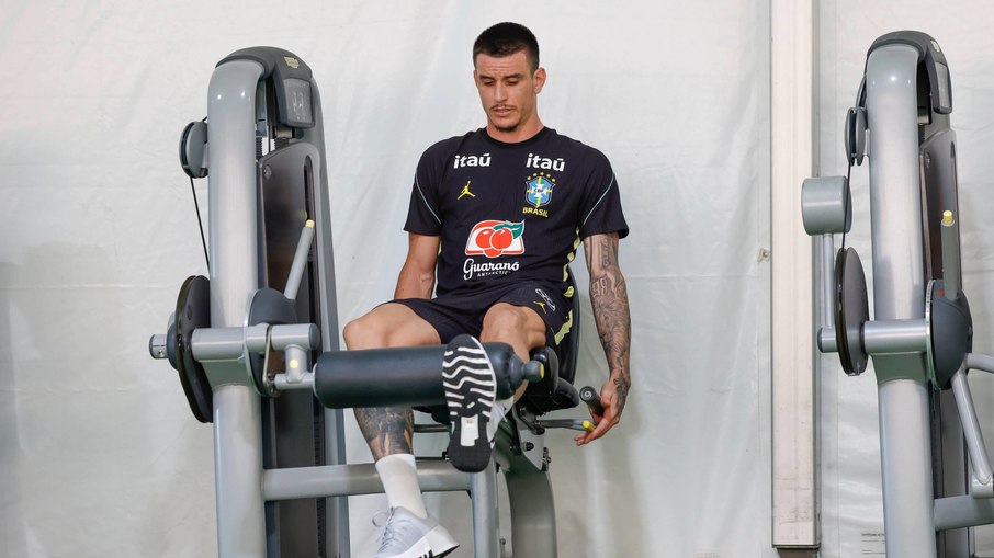 Ibañez durante sessão de academia da seleção em Orlando, nos EUA