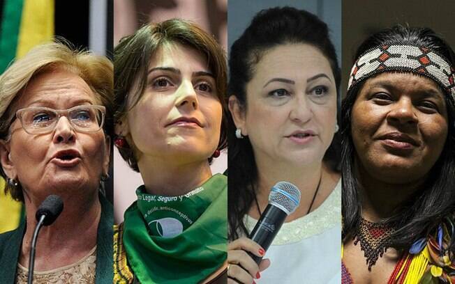 As candidatas à vice-presidência Ana Amélia (PP), Manuela D'Ávila (PCdoB), Kátia Abreu (PDT) e Sônia Guajajara (PSOL)