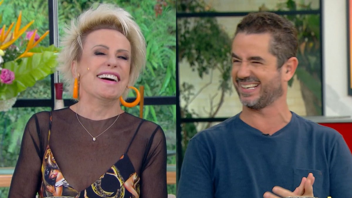 Ana Maria Braga teve crise de riso com Felipe Andreoli no 'Mais Você'