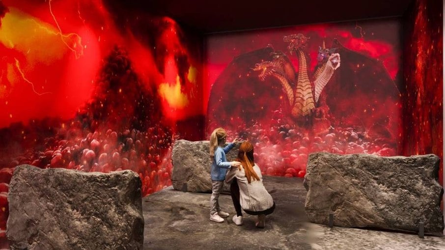 Projeto em 3D do Dungeons & Dragons Experience, que chega ao Santana Parque Shopping em São Paulo